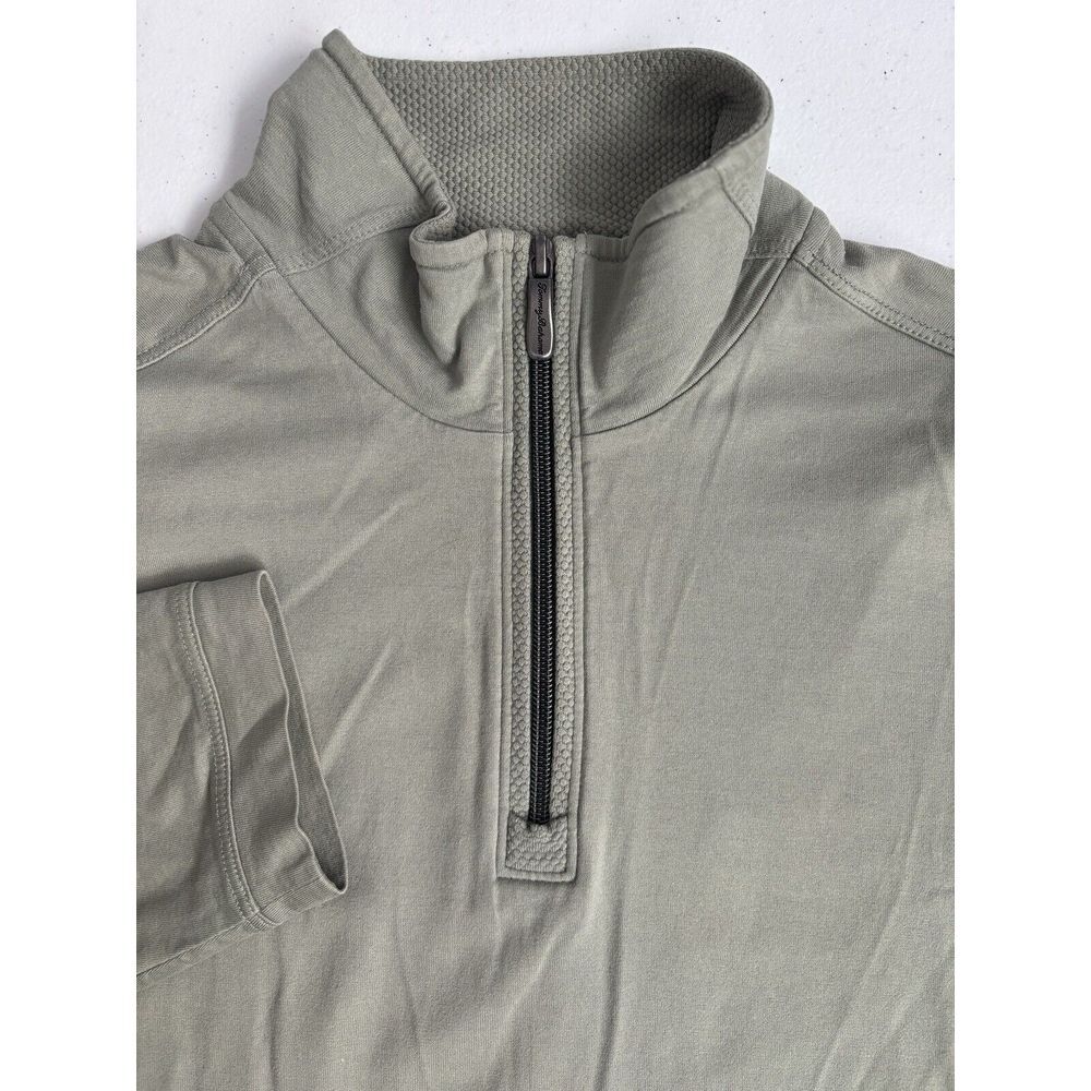 Tommy Bahama Mens Small Light Green 1/4 Zip Soft Long Sleeve Pullover Sweatshirt
